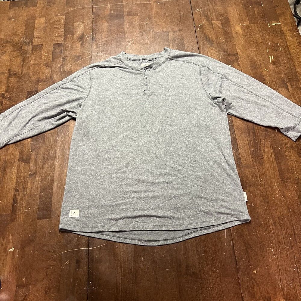 DESO Men's Jack Henley Long Sleeve Shirt Size XXL‎ Gray Made in 2XL USA Stretch